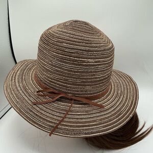 H&M Brown and Cream Striped Hat